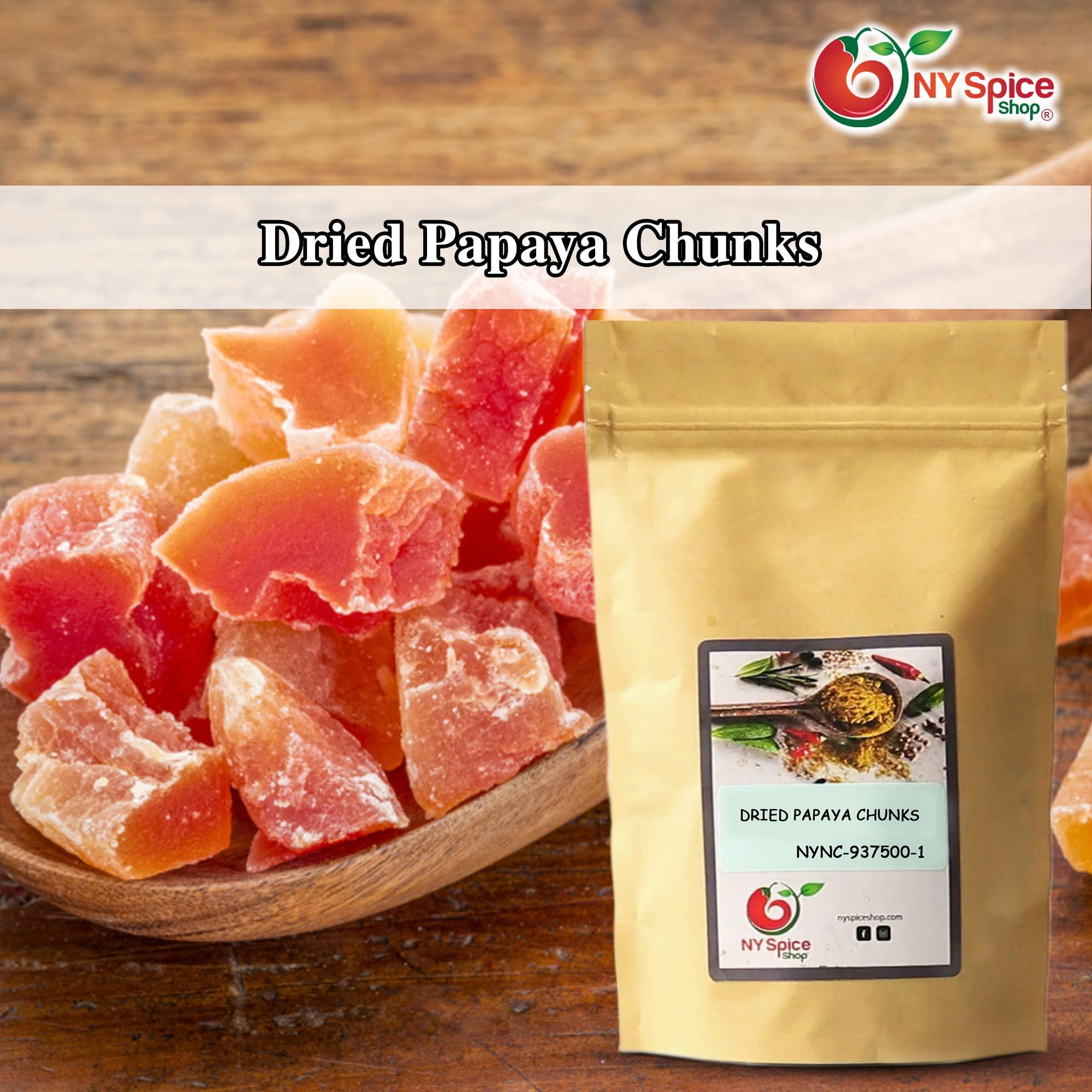 NY Spice Shop NY SPICE SHOP Dried Papaya Chunks 16 Ounces Diced Papaya - Hawaiian Papaya Fruit - Papaya Fresh Organic - Dried Fruit Papaya - Giant Papaya - Papaya Fresh