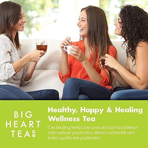 Big Heart Tea Co. Big Heart Tea Co. Tea Bags - Chamomile Mint - Certified Organic, Calming Herbal Decaf Tea in Zero Plastic Sachets with Small Batch Ground Herbs - Spearmint and Lemongrass, 10 Tea Bags