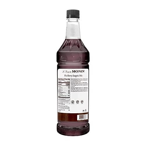 Monin Monin Flavored Syrup, Blackberry Sangria, 33.8-Ounce Plastic Bottles (Pack of 4)