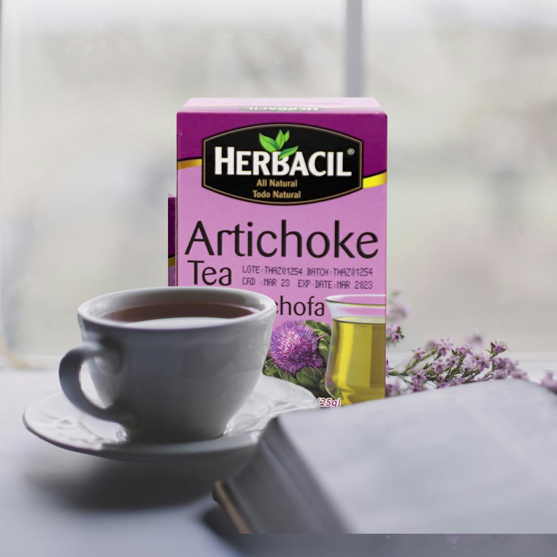 Herbacil Herbacil Artichoke Tea, Herbal Tea, Caffeine-Free, 2-pack of 25 tea bags per box (50 bags)