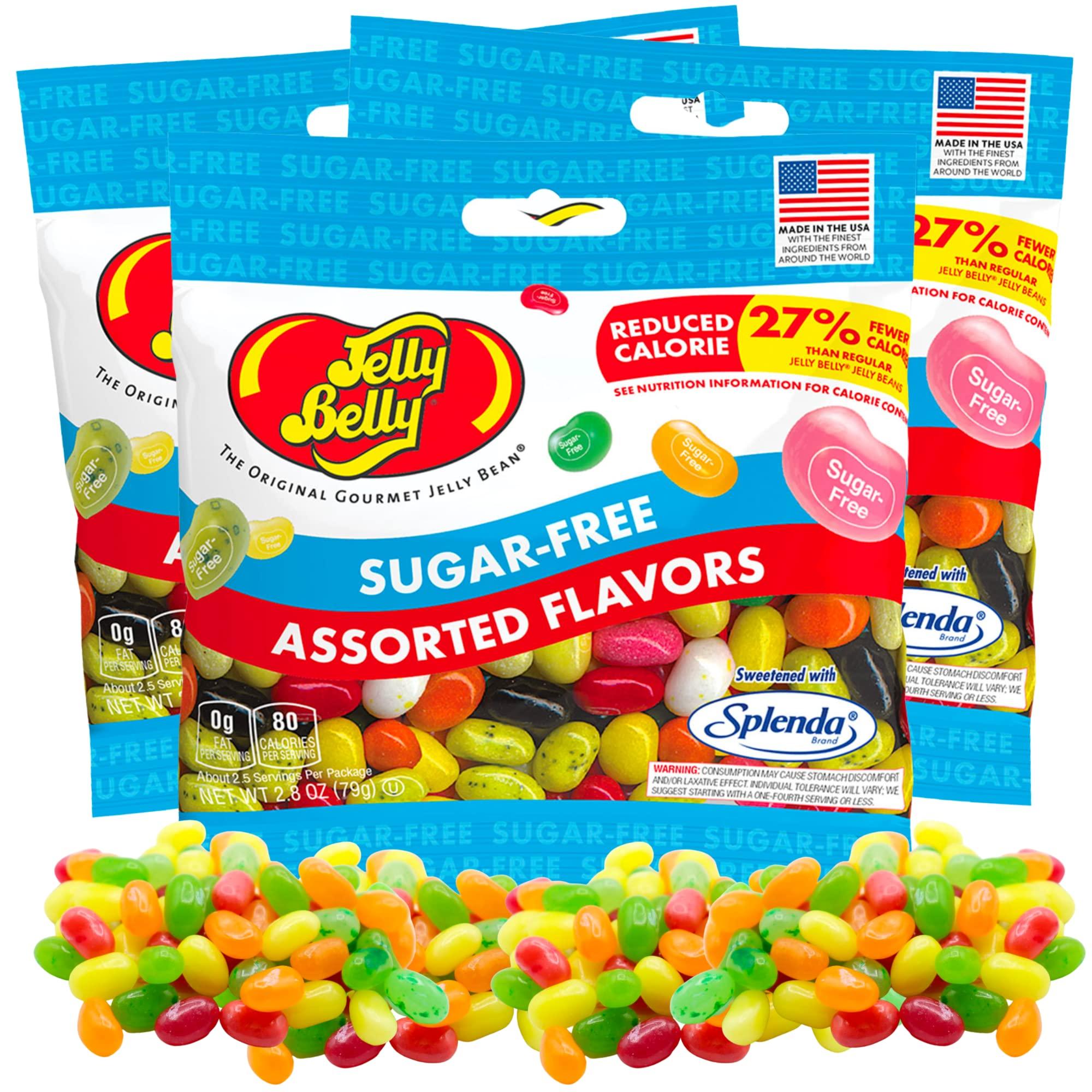 Sweetzo Sweetzo Sugar Free Jelly Beans, Sugar-Free Chewy Candies in Assorted Fruity Flavors, Low Calorie Shareable Sweet Snacks - 2.8 Ounce bags (Pack of 3)