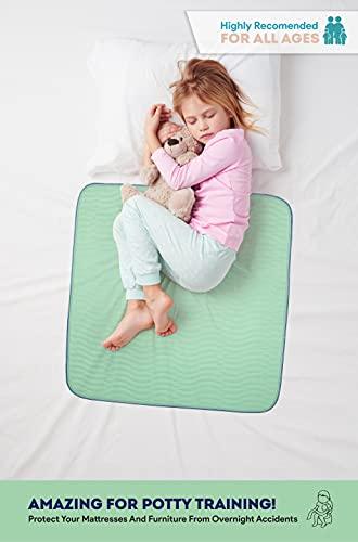 IMPROVIA IMPROVIA® Washable Underpads, 34" x 36" (Pack of 6) - Heavy Absorbency Reusable Incontinence Pads for Kids, Adults, Elderly, and Pets - Waterproof Protective Pad for Bed, Couch, Sofa, Furniture, Floor