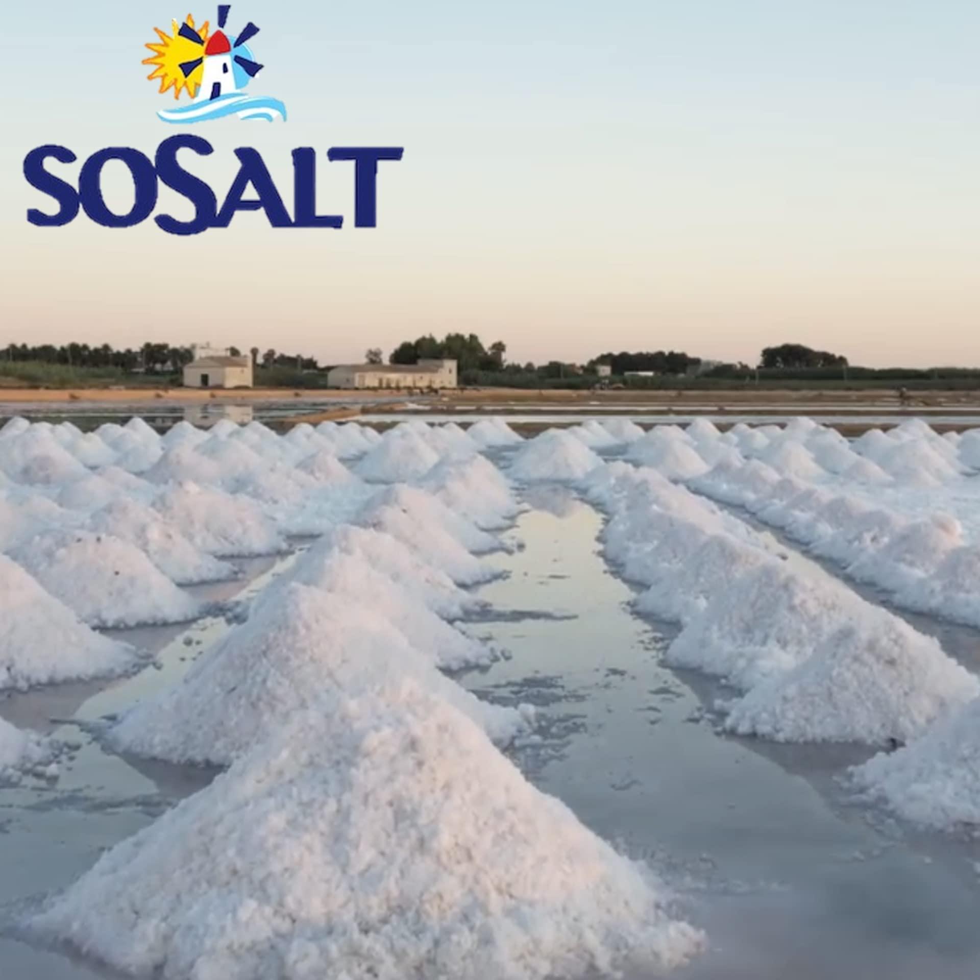 SOSALT DAL MARE DI TRAPANI Fine Natural Sea Salt, 27.56 lbs (12.5 kg), Bulk, Foodservice, Resturant, Canning, Brining, BBQ, Asado, Grilling, SoSalt, Trapani Sicilian, Mediterranean
