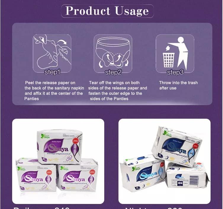 SHUYA SHUYA Patented Anion Soft Breathable Sanitary Pads and Panty Liners Combination Suit Package, Scented-96Count (Packs of 8)