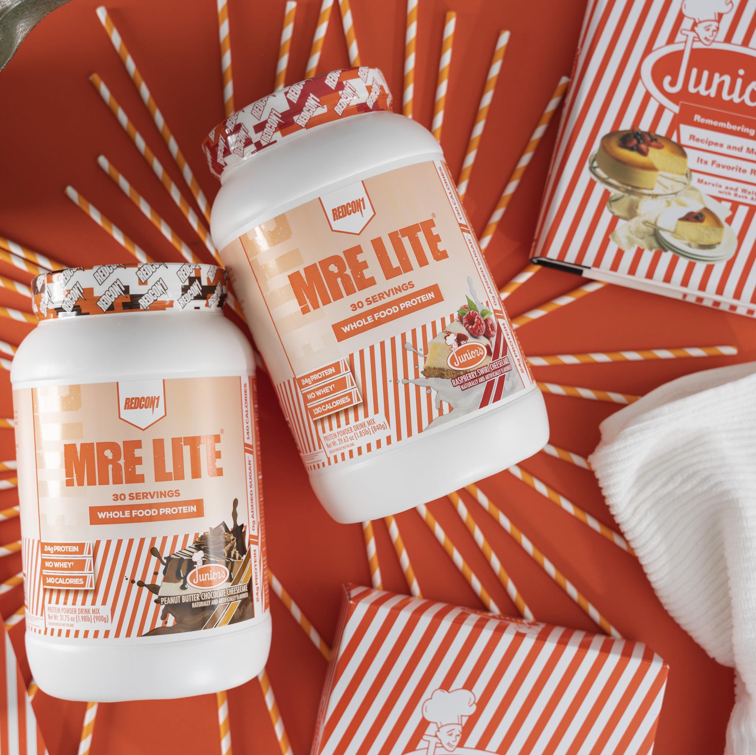 REDCON1 REDCON1 MRE Lite Whole Food Protein Powder, Juniors, Peanut Butter Chocolate Cheesecake - Low Carb, Whey Free Meal Replacement with Animal Protein Blends & MCT Oils - Easy to Digest (30 Servings)