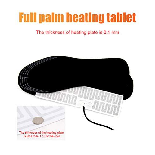 apptanna USB Heating Insole Electric Heating Foot Warming Insole Washable Cutable Size Insole Winter Outdoor Warm Insole (Black, 41-45 Yards)