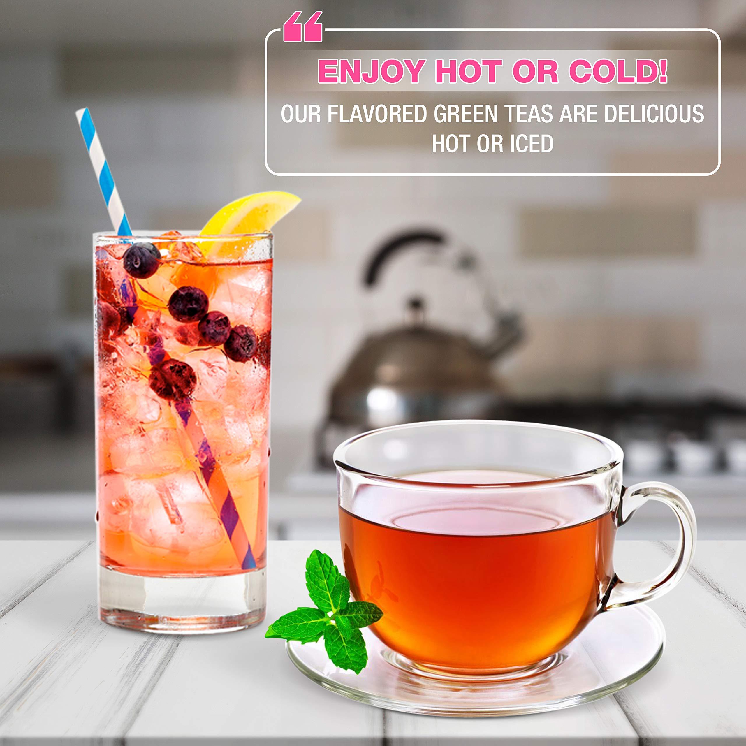 Brew La La Tea Brew La La Organic Green Tea - Natural Raspberry Flavor - 50 Double Chambered Bags - Low Caffeine Gourmet Tea - Certified Organic - Gluten Free