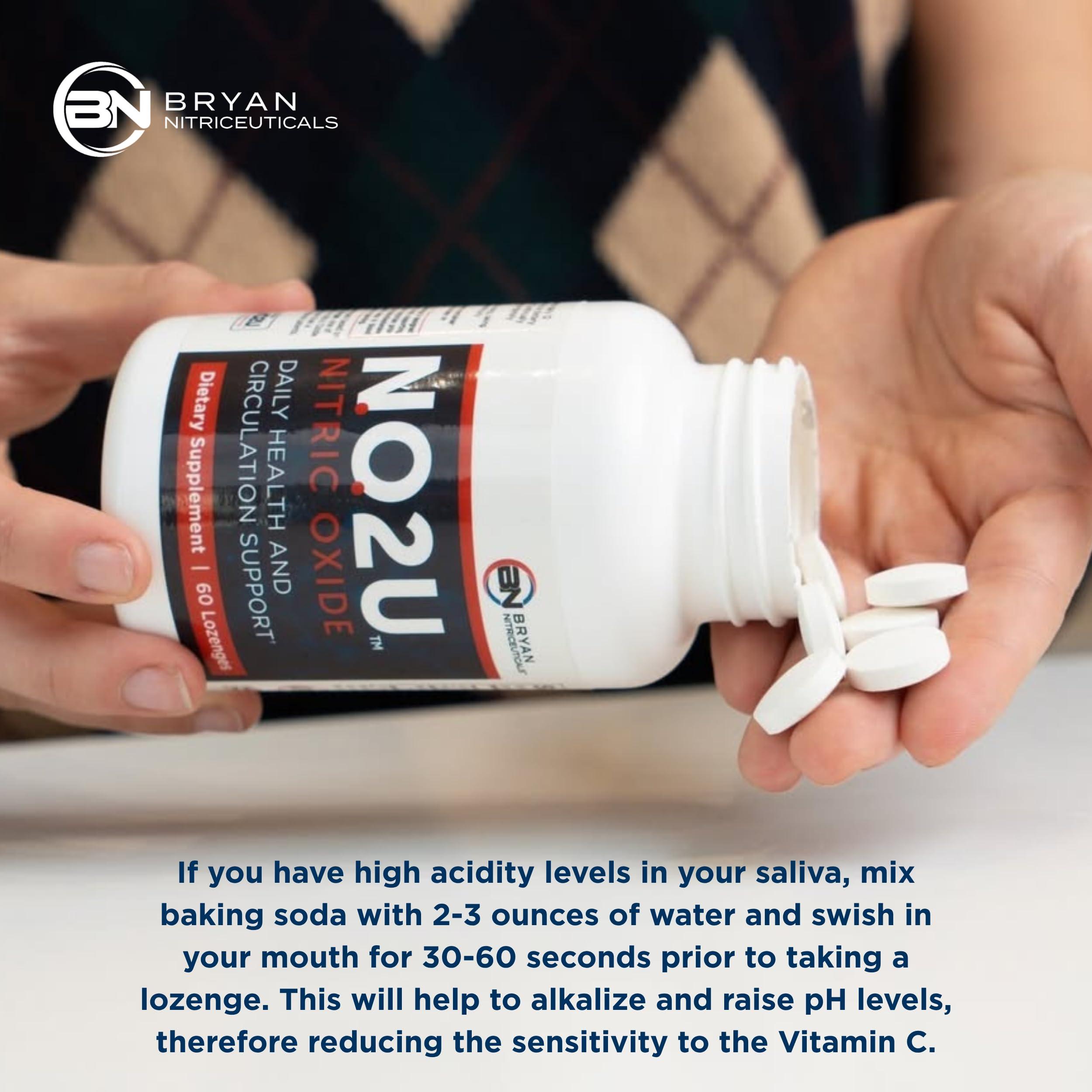 NO2U NO2U Bryan NITRICEUTICALS - Natural Nitric Oxide Supplements for Men & Women - Promotes Blood Circulation, Oxygen & Nutrient Delivery, Daily Wellness Support - No Gluten or Dairy - 60 Vegan Lozenges