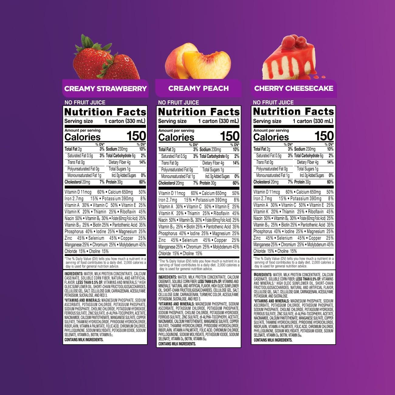 Ensure Ensure Max Protein Nutrition Shakes, Variety Pack, With 30g of Protein, 1g of Sugar, Nutrients to Support Immune System Health, High Protein Shake, 11 fl oz, Pack of 8, Liquid