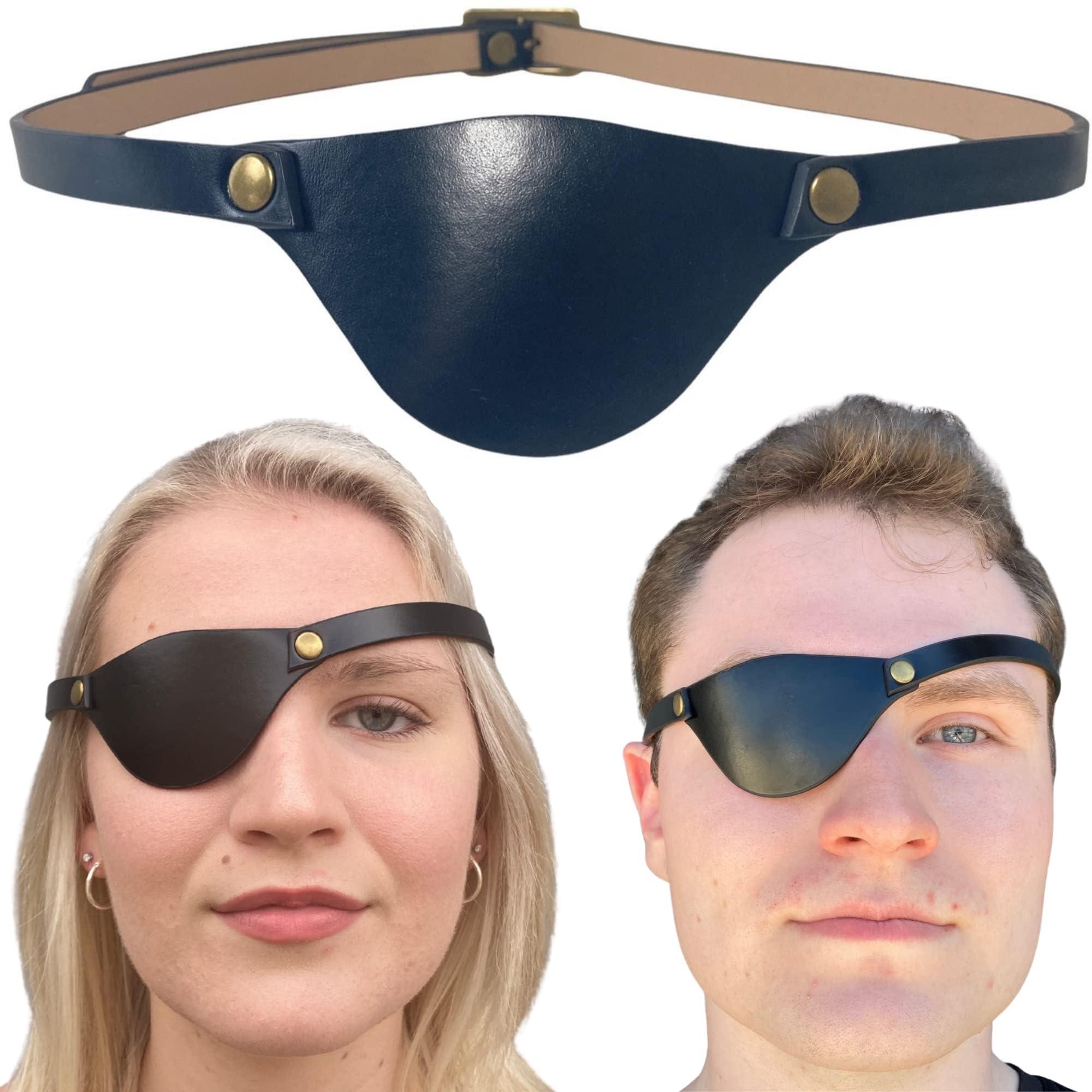 Extraordinary Commissary Extraordinary Commissary Black Leather Eye Patch for Adults - Adjustable Medical Eye Patches for Left and Right Eyes