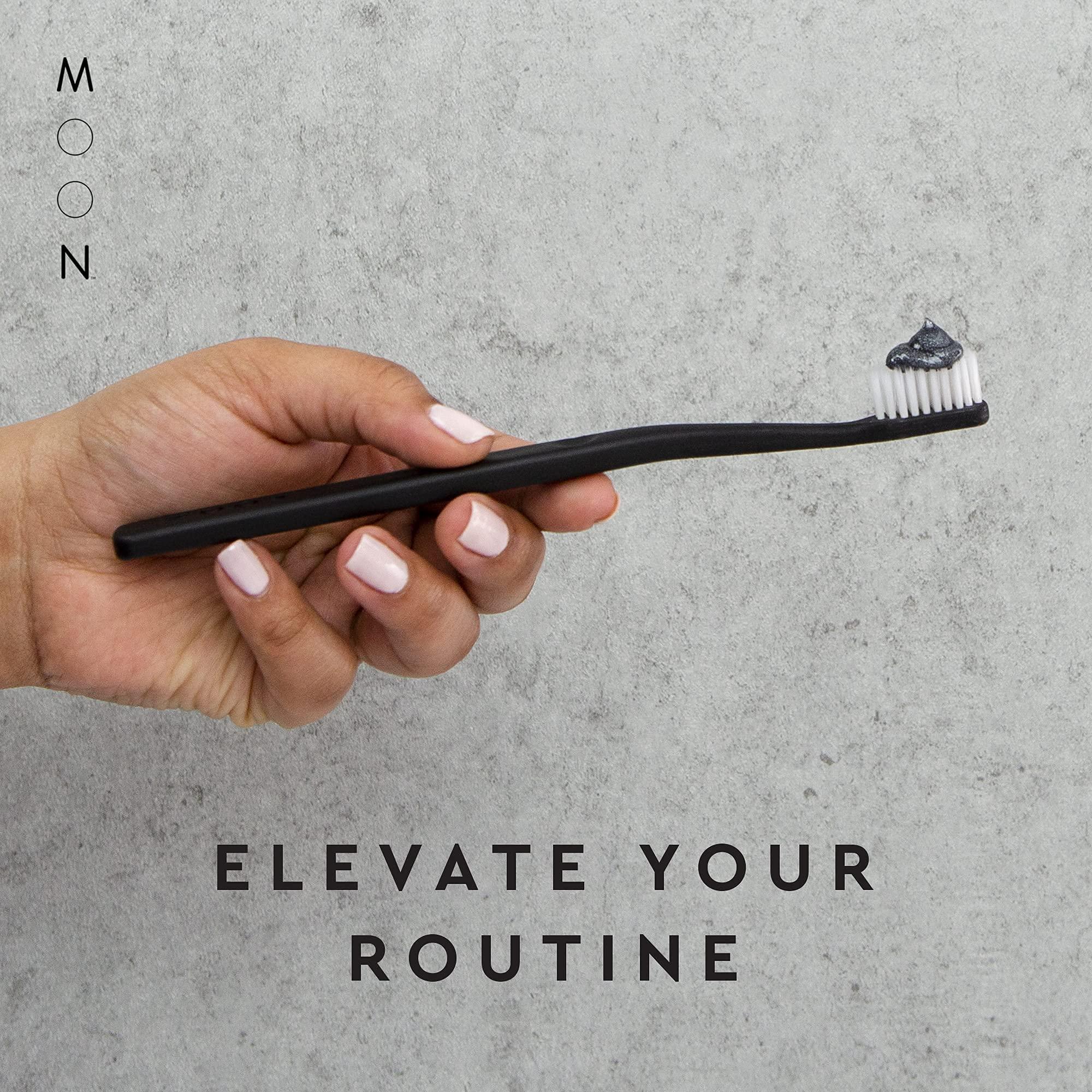 MOON MOON Soft Bristle Toothbrush 4-Pack - Extra Soft Toothbrushes for Adults, Sensitive Gums & Teeth-Friendly - 720 Tapered Ultra-Fine Bristles per Brush for Gentle Deep Cleaning (4 Pack)