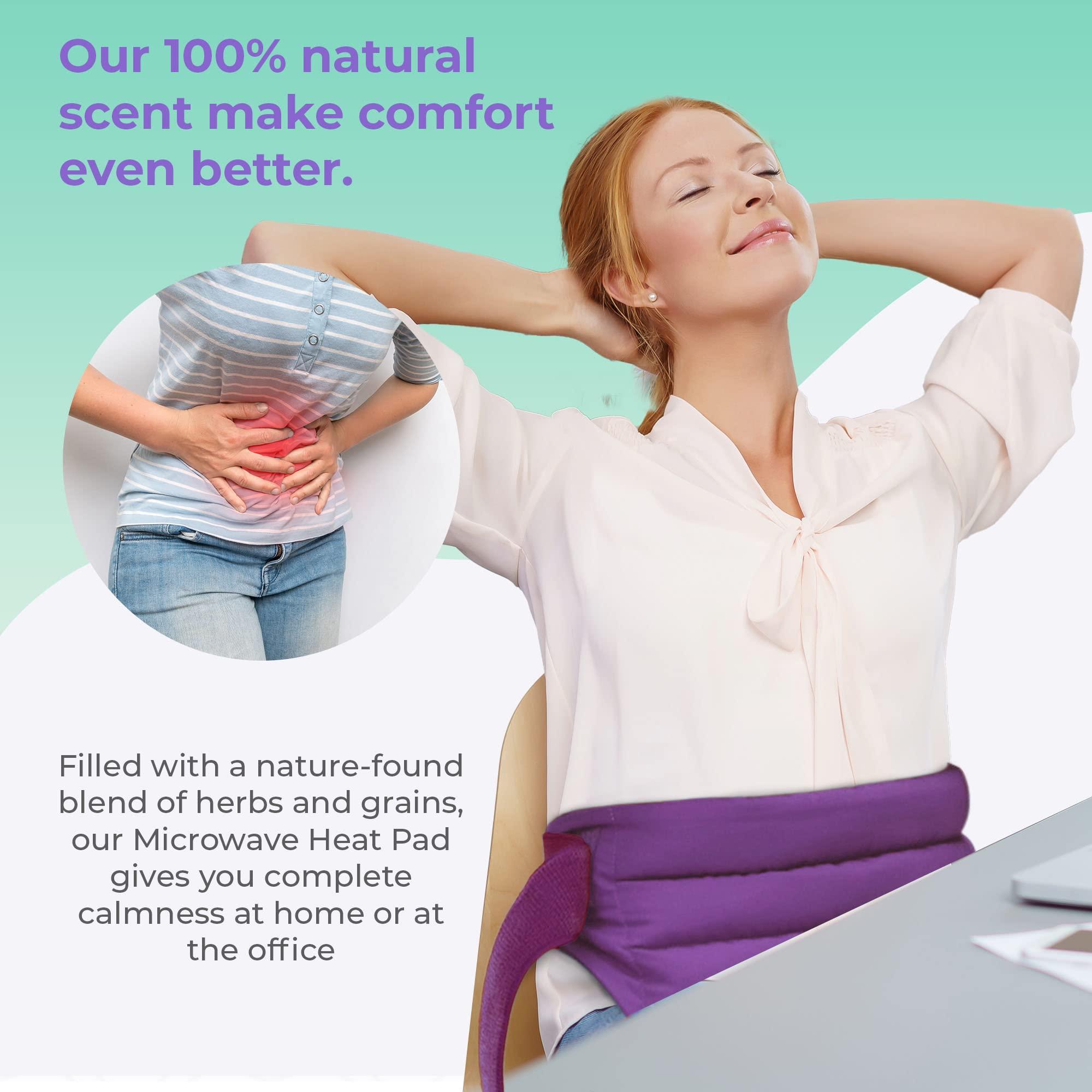 MY HEATING PAD Microwavable Heating Pads for Lower Back and Menstrual Cramps - Moist Microwave Heating Pads for Muscles and Joints - Natural Microwave Hot Packs Heat Pads for Lower Back Pain - 2 Packs Purple