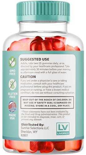 LIVORKA Ketolicious Keto ACV Gummies Advanced Formula, Ketolicious Gummies, 60 Gummies for 1 Month