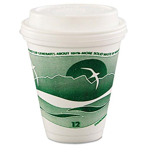 DCC12J16H Dart 12J16H Horizon Hot/Cold Foam Drinking Cups 12oz Green/White 25/Bag 40 Bags/Carton