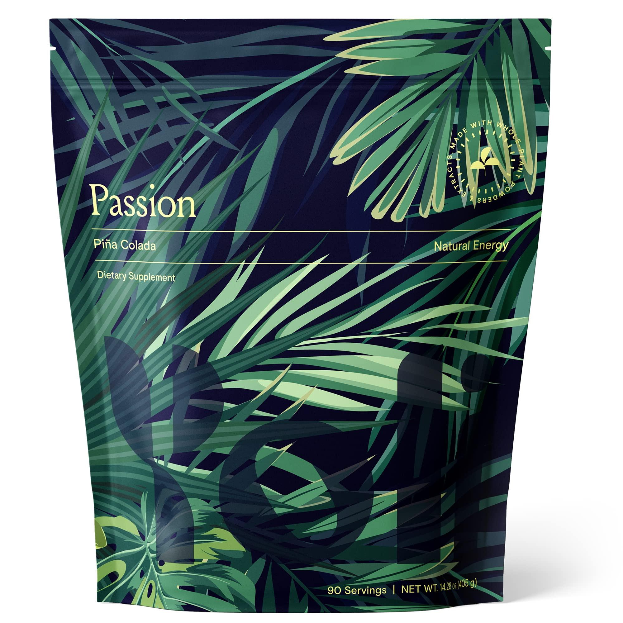 Yoli Yoli Passion Energy Drink Powder Mix - Natural Energy Drink Mix for Endurance and Stamina, Bulk 90 Servings - Pina Colada Flavor