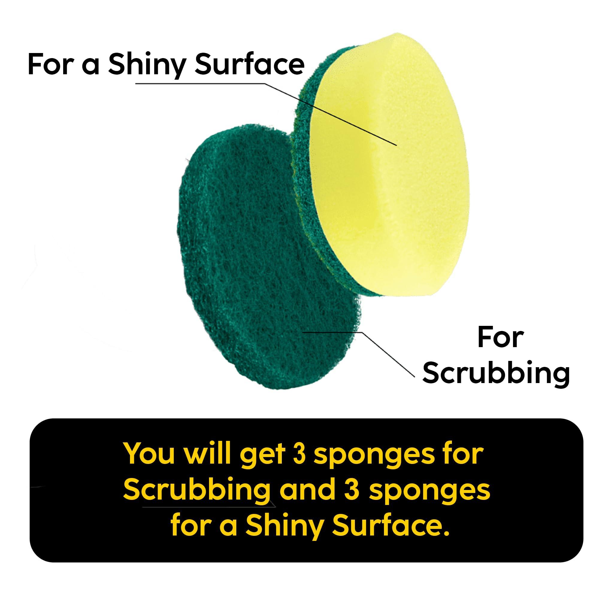 SYNOSHI SYNOSHI | Electric Spin Scrubber with 3 Replaceable Cleaning Head + 6 Units of Sponge Brush Heads, Power Cleaning Brush, Cordless Waterproof Scrubber with Dual Speed