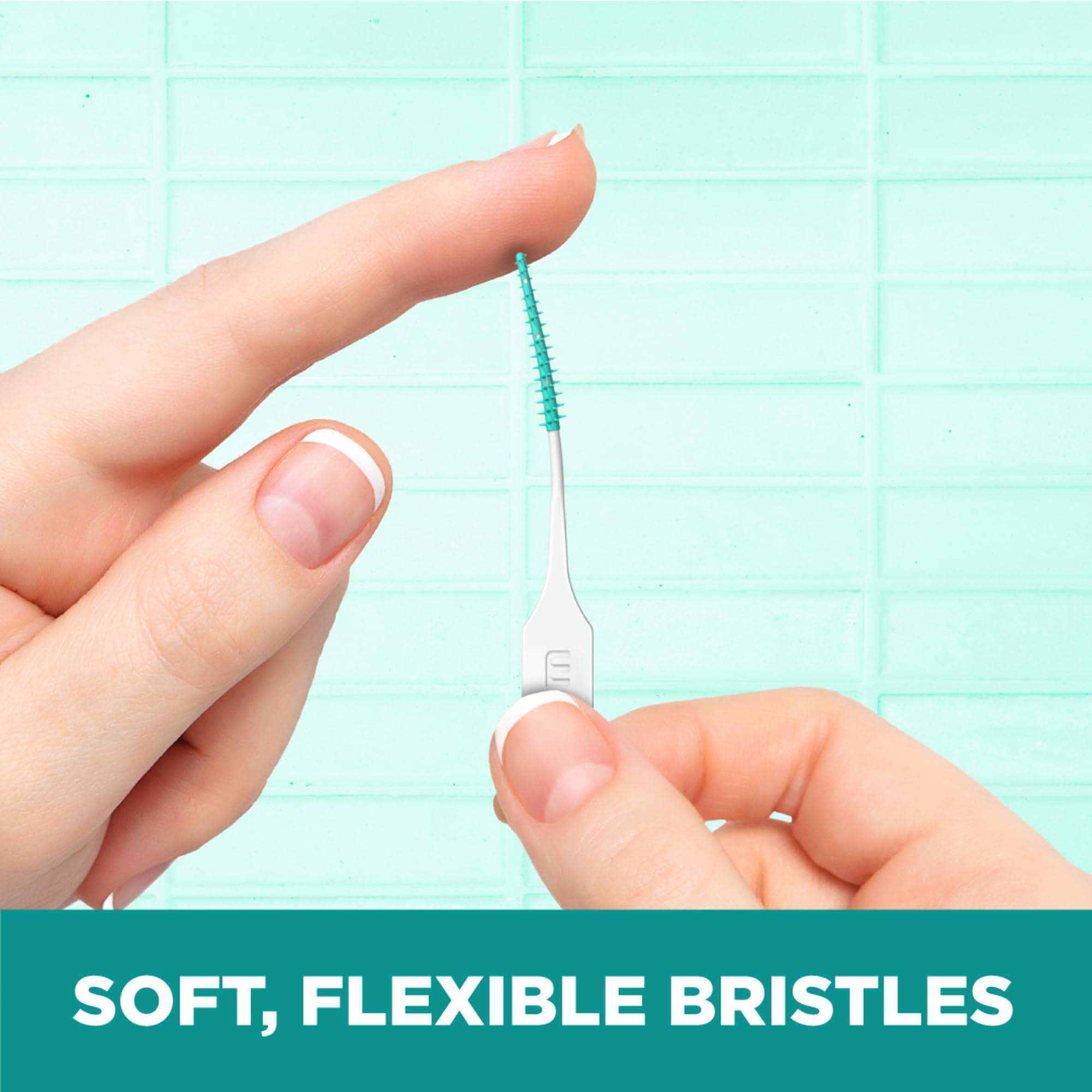 GUM GUM Soft-Picks Original, Easy to Use Dental Picks for Teeth Cleaning and Gum Health, Disposable Interdental Brushes with Convenient Carry Case, Dentist Recommended Dental Floss Picks, 50ct