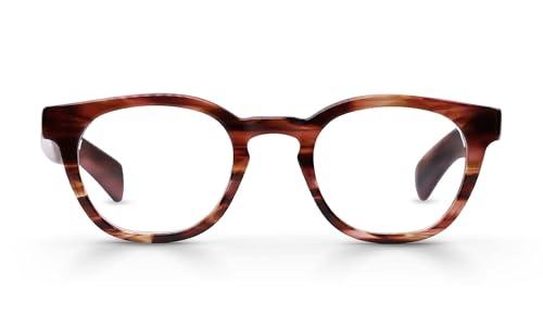 eyebobs eyebobs Total Wit | Premium Reading Glasses for Men and Women | Round Frame for Average Faces | Brown Pattern, 3.50