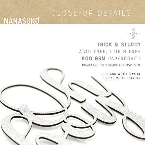 NANASUKO NANASUKO Baby Shower Cake Topper - Oh boy - Double Sided Silver Glitter - Premium Quality Made in USA