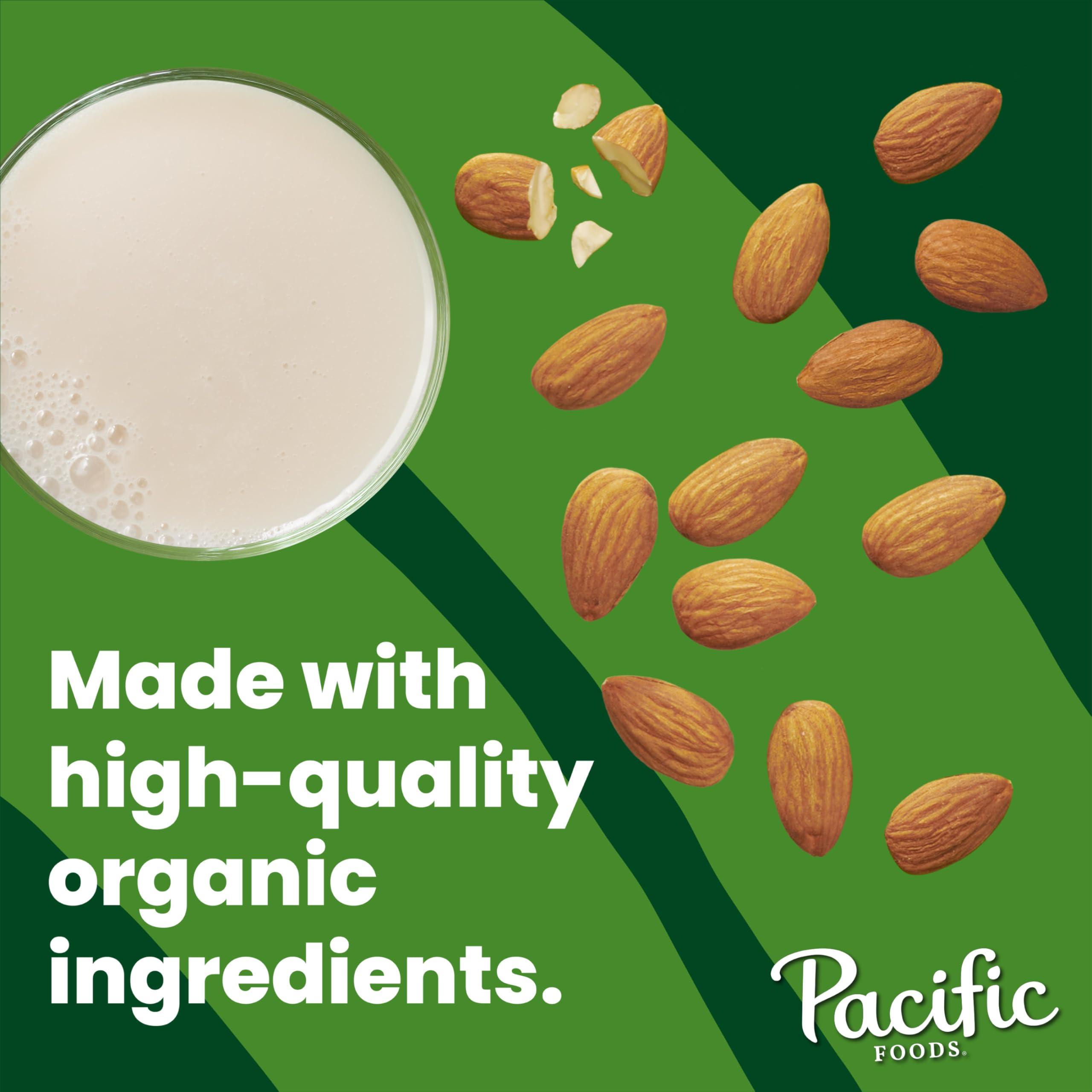 Pacific Foods Pacific Foods Organic Unsweetened Almond Milk, Plant Based Milk, 32 oz Carton (Pack of 2)