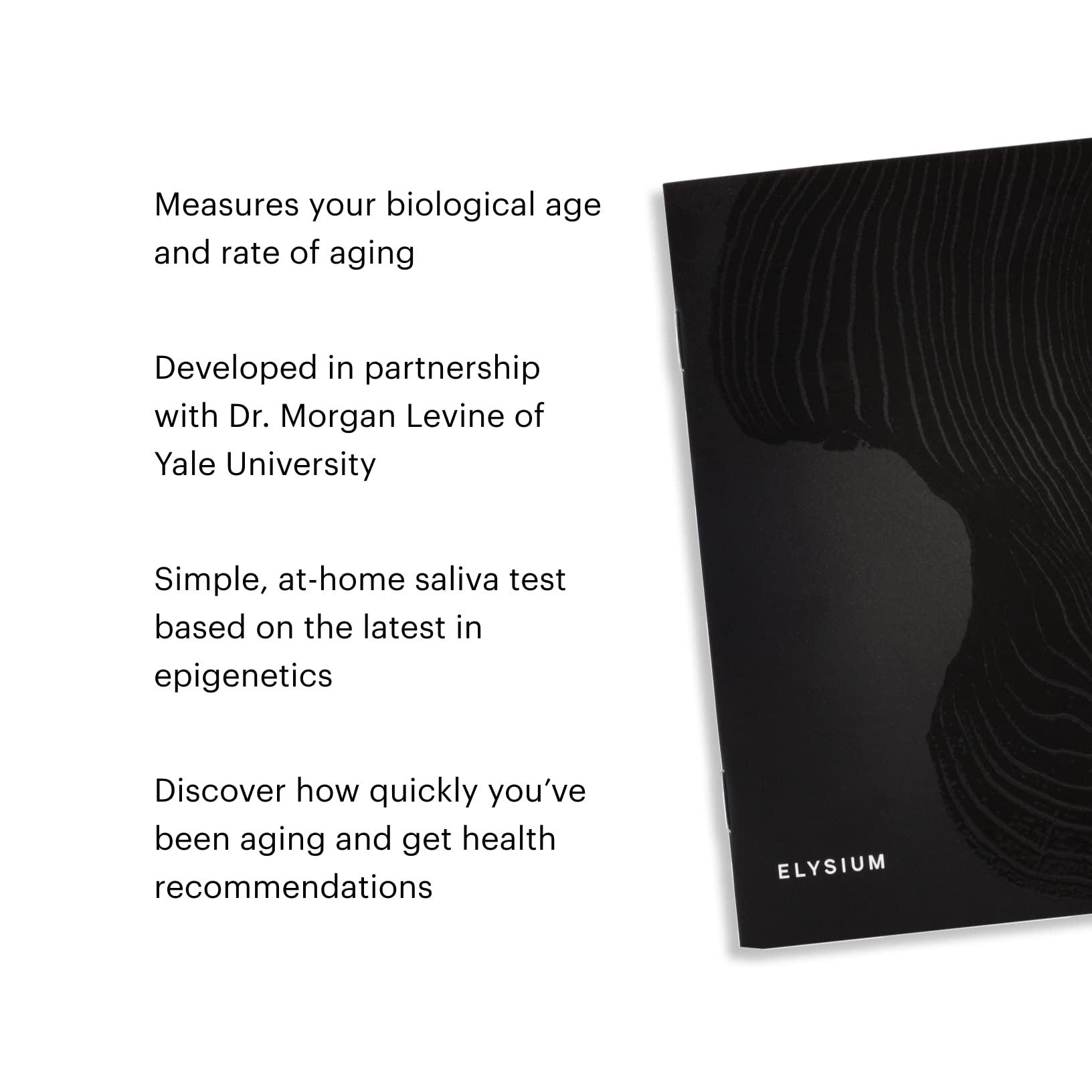 ELYSIUM ELYSIUM Index Biological Age Test, The Most Precise Biological Health Test Available. Take This at Home Test to Measure 10 Different aspects of Aging Using The Latest in epigenetic Technology.