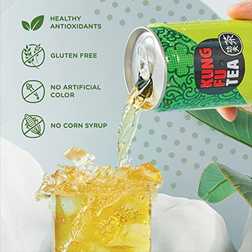 Kung Fu Tea Kung Fu Tea Canned Green Tea – Lightly Sweetened Green Tea in a Can, Ready to Drink – All Natural, Premium Iced Tea – 10.8 oz Cans, Pack of 6