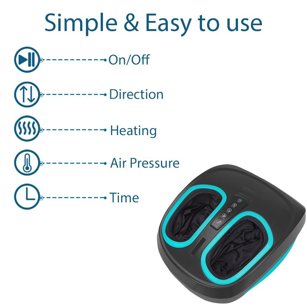 InvoSpa InvoSpa Shiatsu Foot Massager Machine with Heat - Electric Deep Kneading Heated Foot Massage - Spa Feet Massager for Neuropathy and Plantar Fasciitis