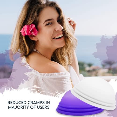 EcoBlossom CareCup Reusable Menstrual Disc - Set of 2 Menstrual Cup - Soft Period Disc for Women Designed with Flexible, Medical-Grade Silicone Period Cup (2 Large)
