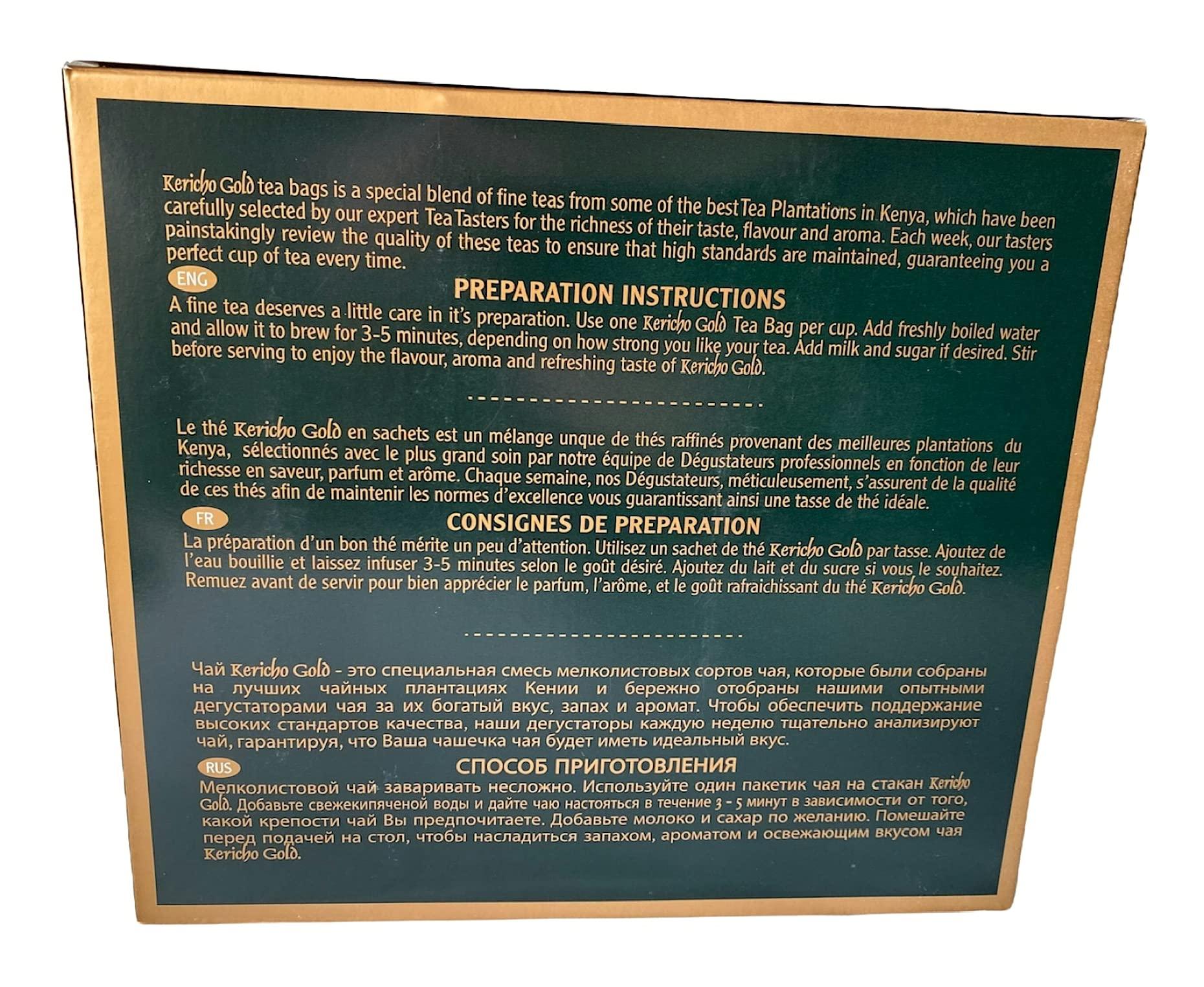 JACKIELYNA Finest Kenyan Kericho Gold Foil Enveloped Tea Bags (Kenya) - 200gms /100 tea bags