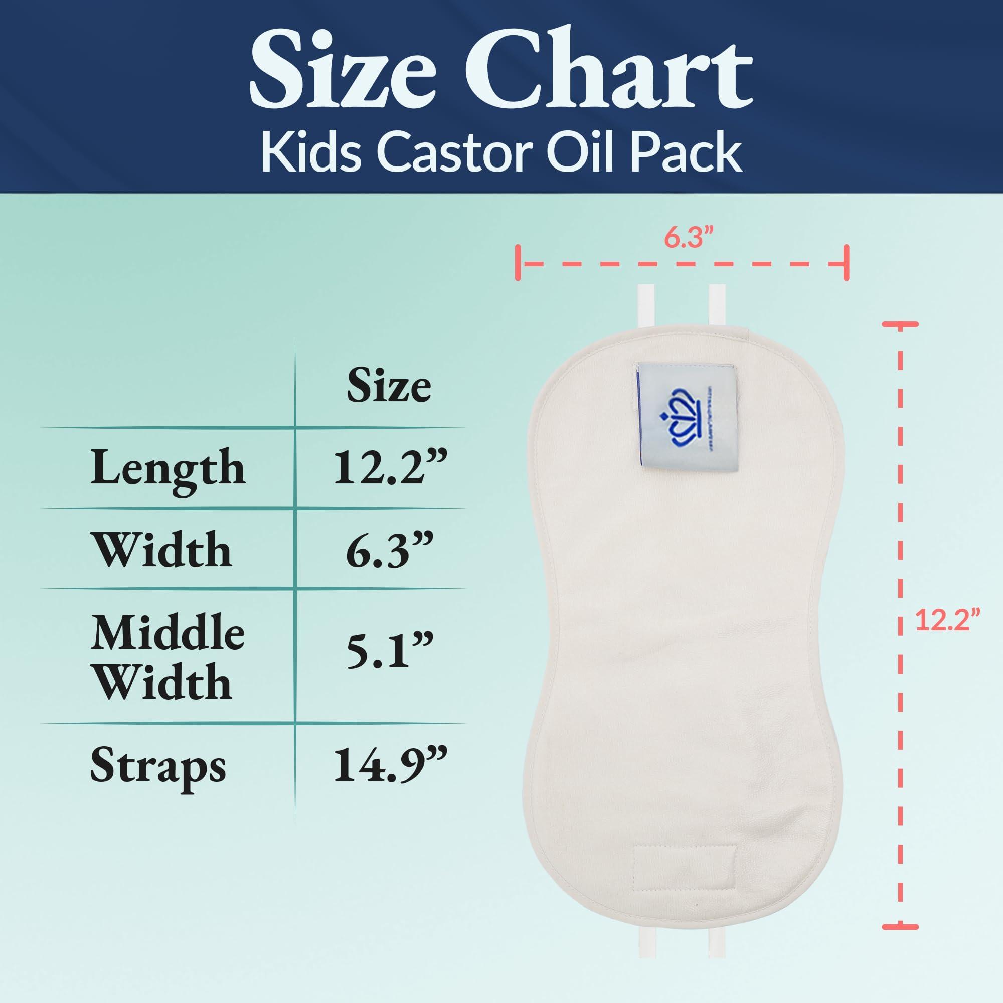 QUEEN OF THE THRONES QUEEN OF THE THRONES Castor Oil Pack for Kids - Heatless, Less-Mess, Reusable - Organic Cotton Flannel, Comfort Fit, Soft Straps & Naturopathic Doctor Designed (Castor Oil Sold Separately)