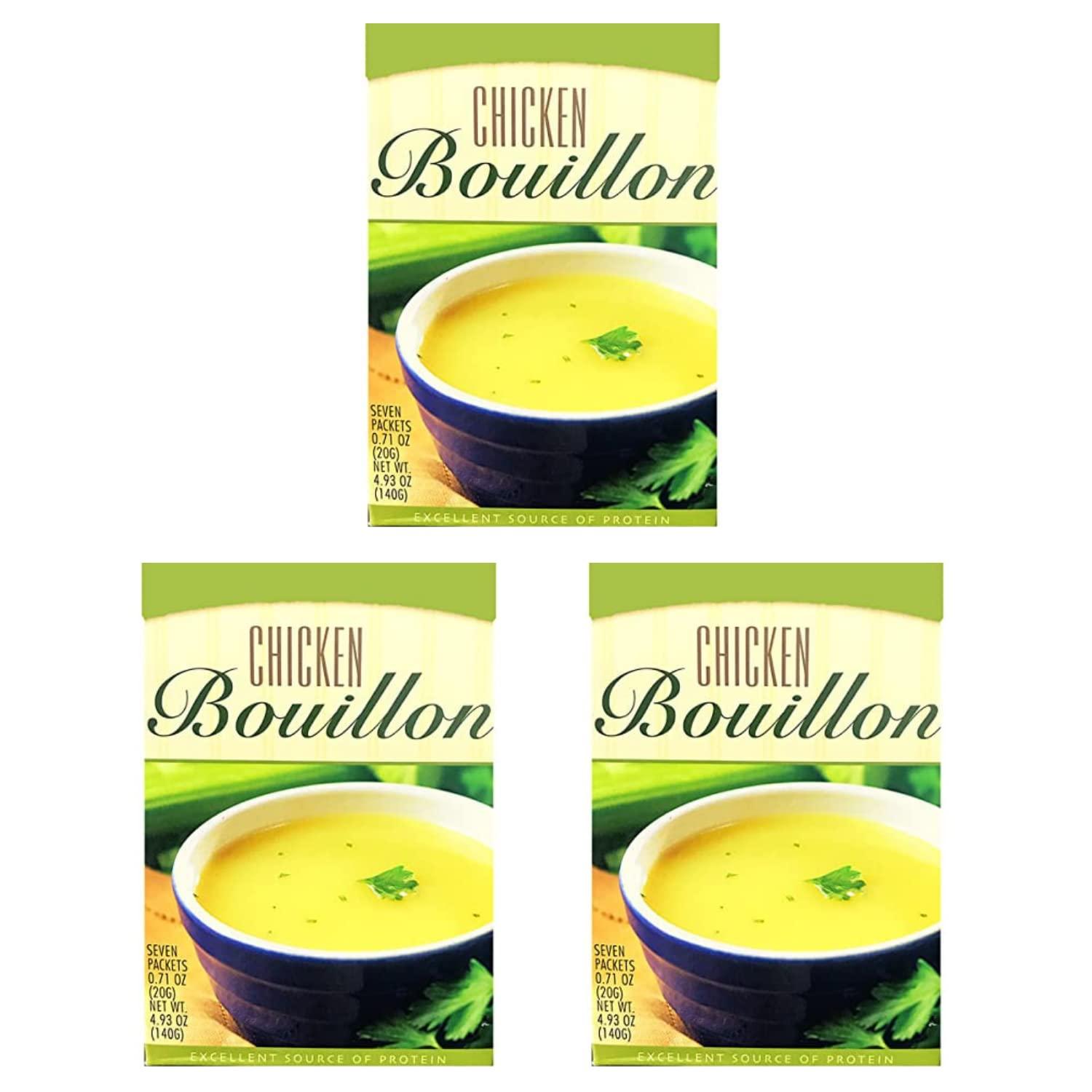 Nutmeg State Nutrition HealthyWise - High Protein Soup, Chicken Bouillon 3 Pack, 15g Protein, Low Calorie, Low Fat, Low Carb, Ideal Protein Compatible, 7 Servings Per Box, (3 Pack)