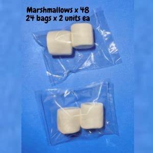 KOOKIE PLUS Individually Wrapped Marshmallows | 24 x 2 sets = 48 units | 1\" cylinder shape | Great for gatherings, camping, fire pits, birthday parties, corporate outings | Smores