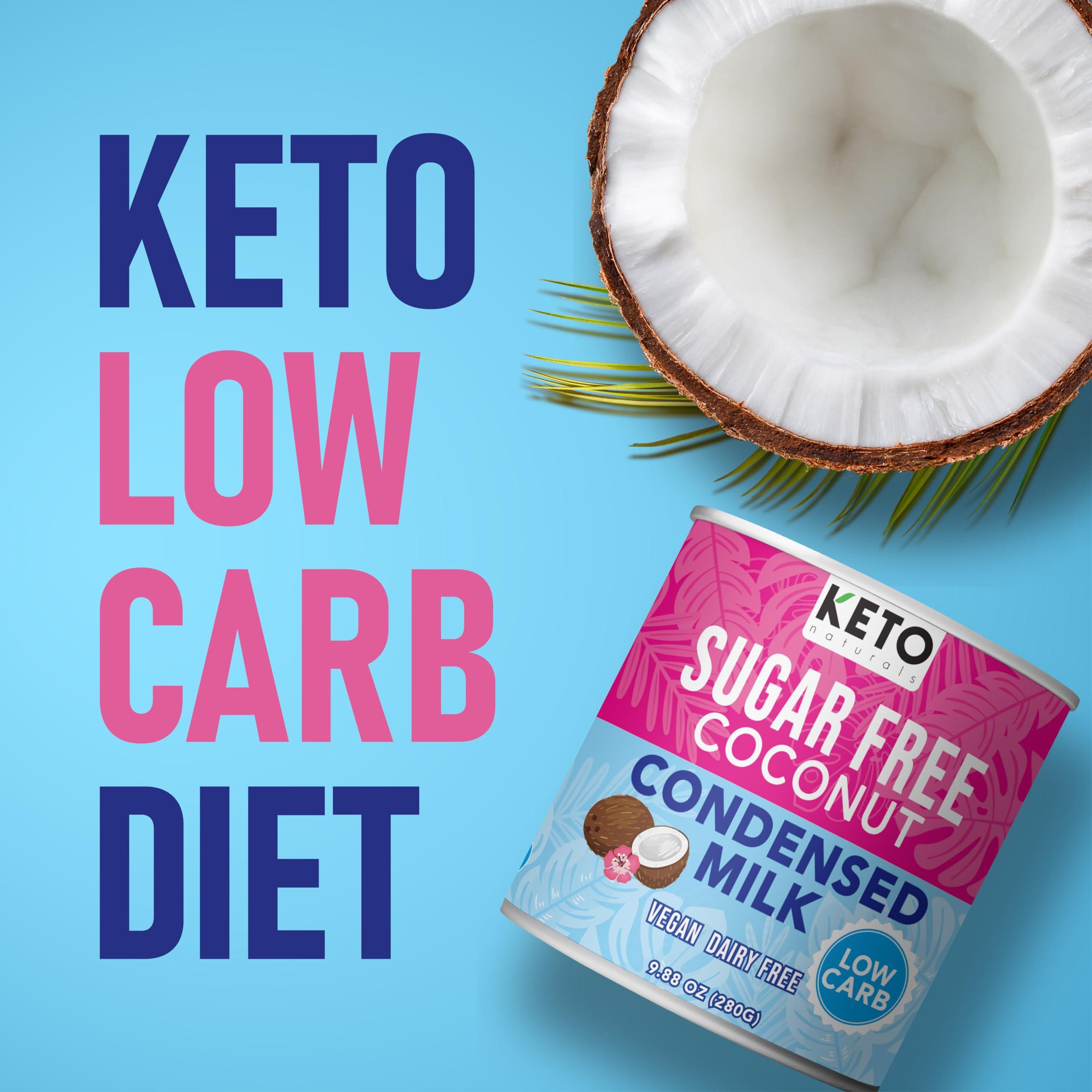 Keto Naturals Keto Sugar Free Condensed Milk (6 Packs) Vegan Coconut Condensed Milk - Plant based milk, Vegan and Keto Friendly. Lower calories condensed coconut milk. 1-1 Replacement of regular condensed milk