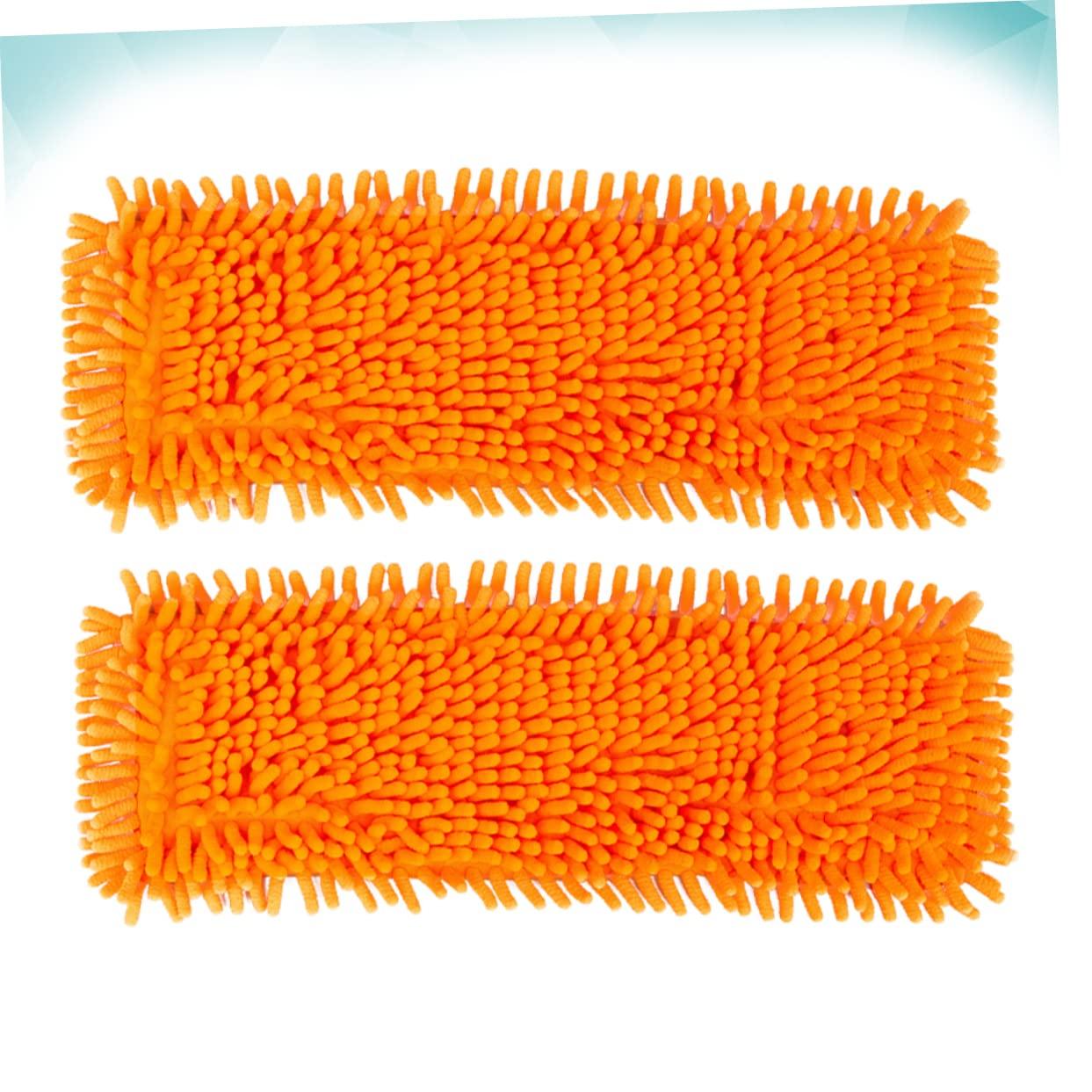 BESPORTBLE Microfiber Mop Pads, 2pcs Washable Mop Pads Reusable Replacement Mop Pads Flat Replacements Heads for Wet Or Dry Floor Cleaning and Scrubbing, 15.6inch