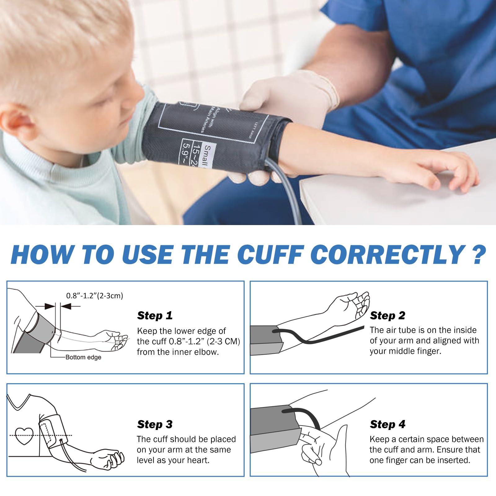 ELERA Pediatric Blood Pressure Cuff for Kids & Women - Small Child Replacement BP Cuff (5.9-9.5 Inch Arm Circumference), Compatible with Most Monitors - with 6 Connectors
