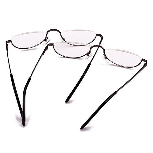 Bestum Bestum 2 Pack Reading Glasses for Mens and Womens - Comfortable Metal Frame with Spring Hinge - Pack of 2 Readers (2 Pack Grey, 1.75)