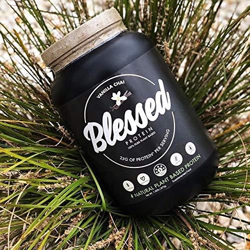 BLESSED BLESSED Vegan Protein Powder - Plant Based Protein Powder Meal Replacement Protein Shake, 23g of Pea Protein Powder, Dairy Free, Gluten Free, Soy Free, No Sugar Added, 30 Servings (Vanilla Chai)