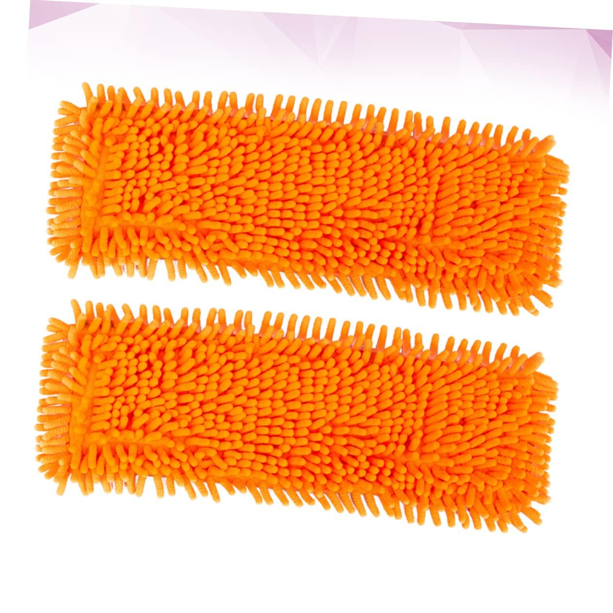 BESPORTBLE Microfiber Mop Pads, 2pcs Washable Mop Pads Reusable Replacement Mop Pads Flat Replacements Heads for Wet Or Dry Floor Cleaning and Scrubbing, 15.6inch