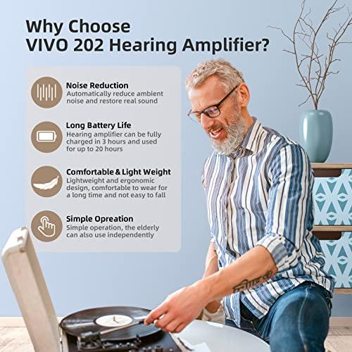 LUXATO Hearing Aids for Seniors and Adults, Behind-The-Ear (BTE) Hearing Amplifier with DSP Digital Chip & Dual Noise Cancellation, Digital Hearing Amplifier with Charging Dock (Pair)