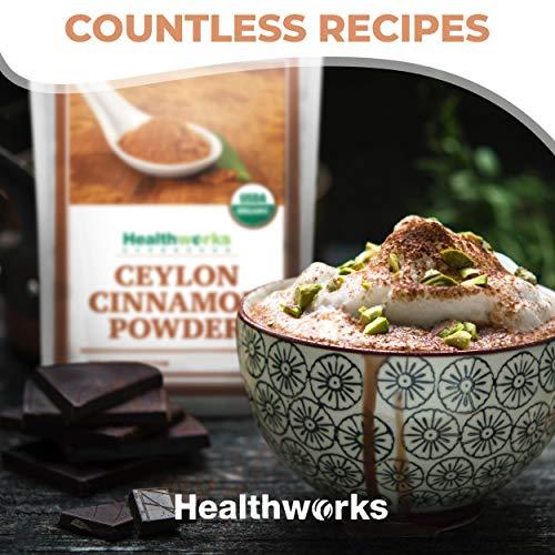 Healthworks Healthworks Ceylon Cinnamon Powder Ground Raw Organic (16 Ounces / 1 Pound) | Keto, Vegan & Non-GMO | Great with Coffee, Tea & Oatmeal | Premium Antioxidant Superfood/Spice (1 Pound)