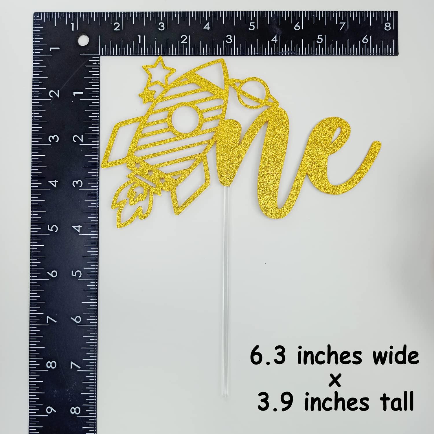 Festus Space One Cake Topper, Outer Space Theme 1st Birthday Party Decoration, First Trip Around the Sun Cake Topper, Space Party Galaxy Theme Cake Smash Sign for Kids