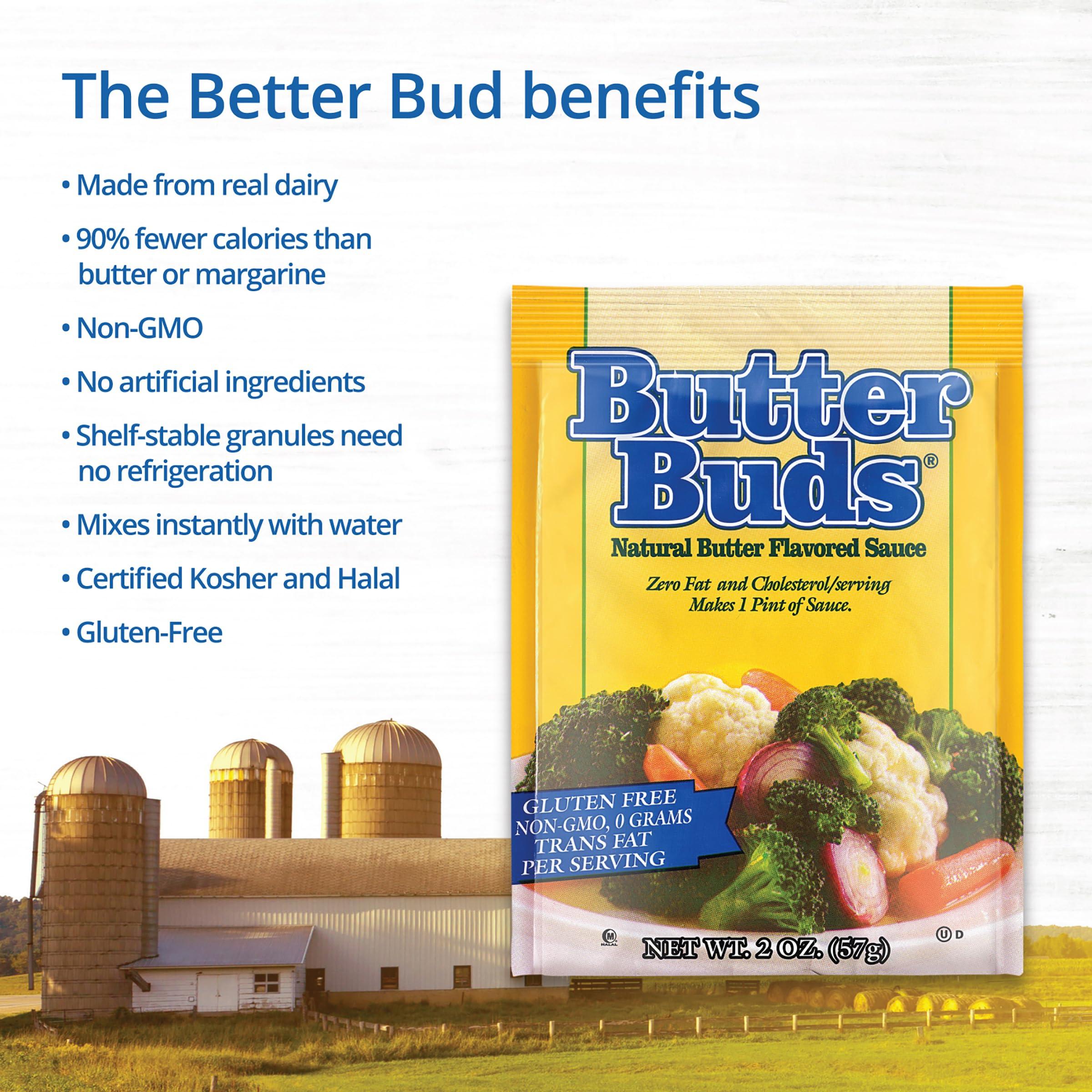 BUTTER BUDS Butter Buds Sauce Mix, 2 Oz (4-Pack) Non-GMO, Gluten-Free Natural Butter Flavored Sauce Made with Buttermilk, 0 Fat, 0 Cholesterol