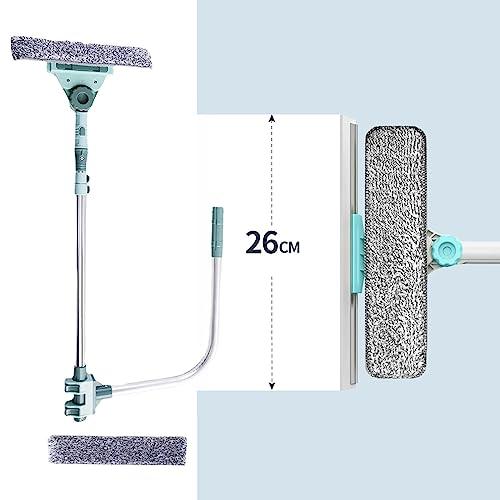 Generic Window Cleaner Squeegee, External Window Washer U Shape Window Cleaner Window Squeegee with Long Handle for Car Windshield Tiles Wall Clean (Horizontal Head)
