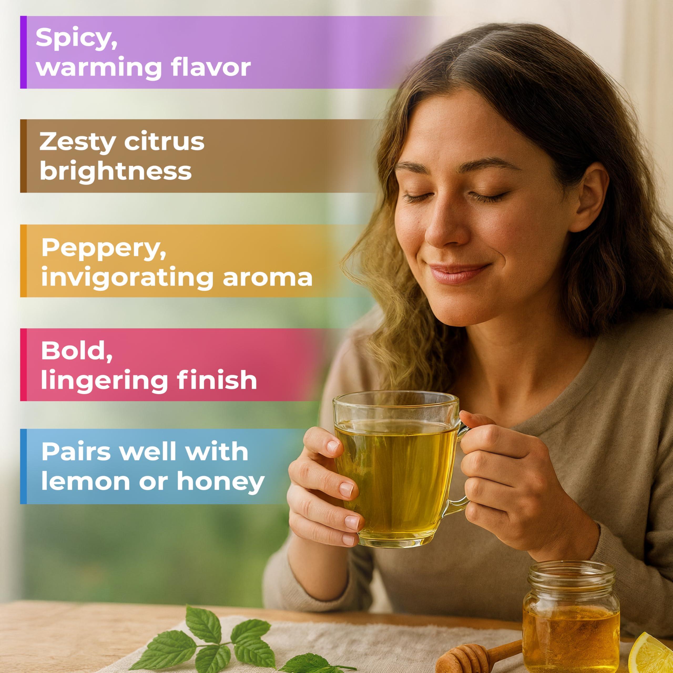 WILDFIELD HERBS 100 Ginger Tea Bags Ginger Root Tea Dry Dried Herb (Zingiber officinale) - 100 Count 1.5g Tea Bags Ginger Raz de jengibre