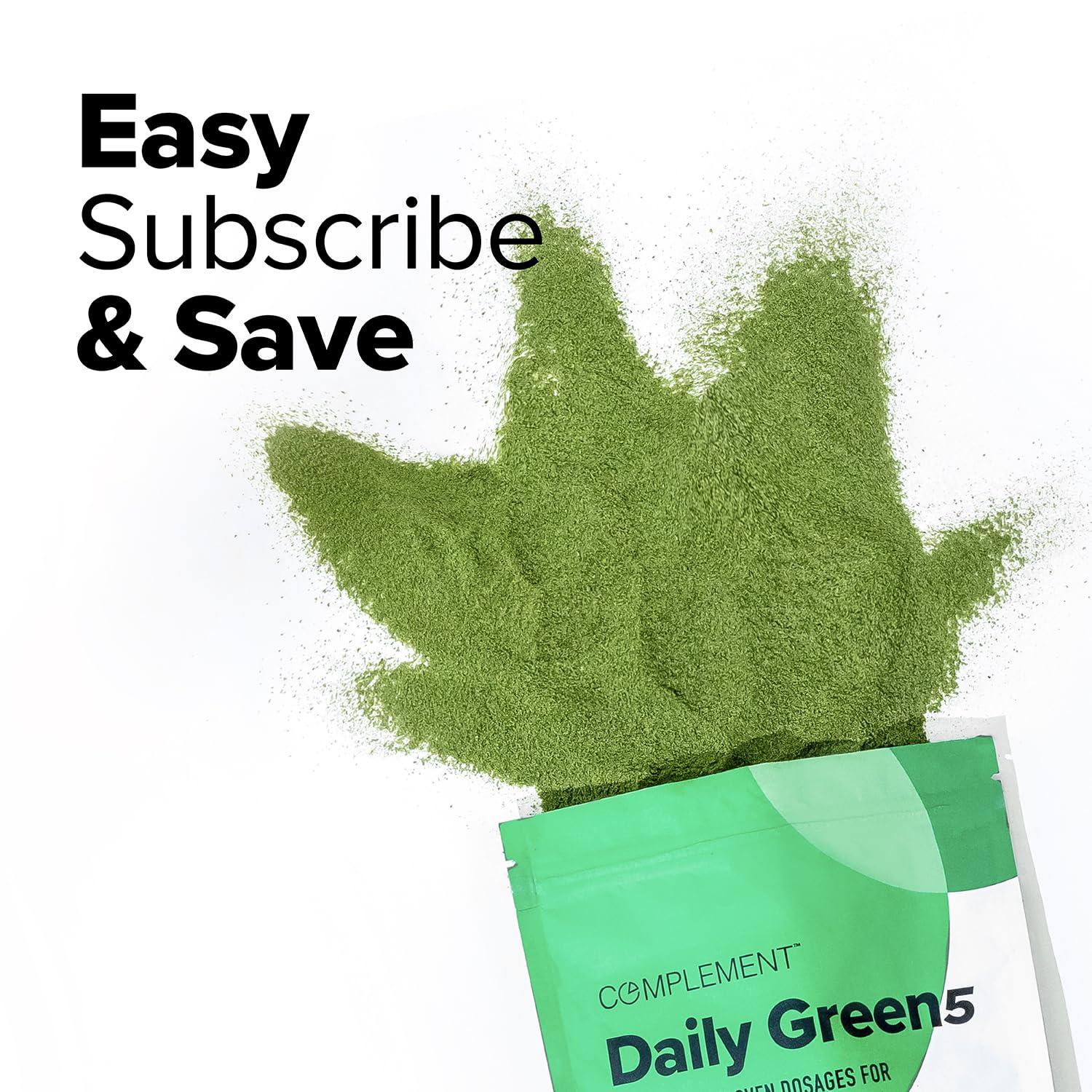Complement Complement Daily Greens Powder, Super Greens Powder Superfood- Wholefoods, Organic Chlorella Powder, Barley Grass Juice Powder, Broccoli Sprouts- Immune Support, Brain Health, Metal Detox- 30 Servings