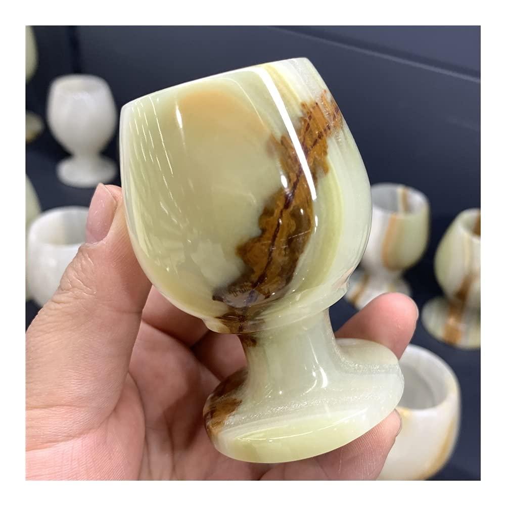 MEYYI MEYYI Chakra Balance Gemstone Decoration 3 Inches Afghanistan Jade Goblet Healing Crystal Quartz Cup Reiki Energy Ore for Home Decor Healing Mineral Stone (Color : Partial White)