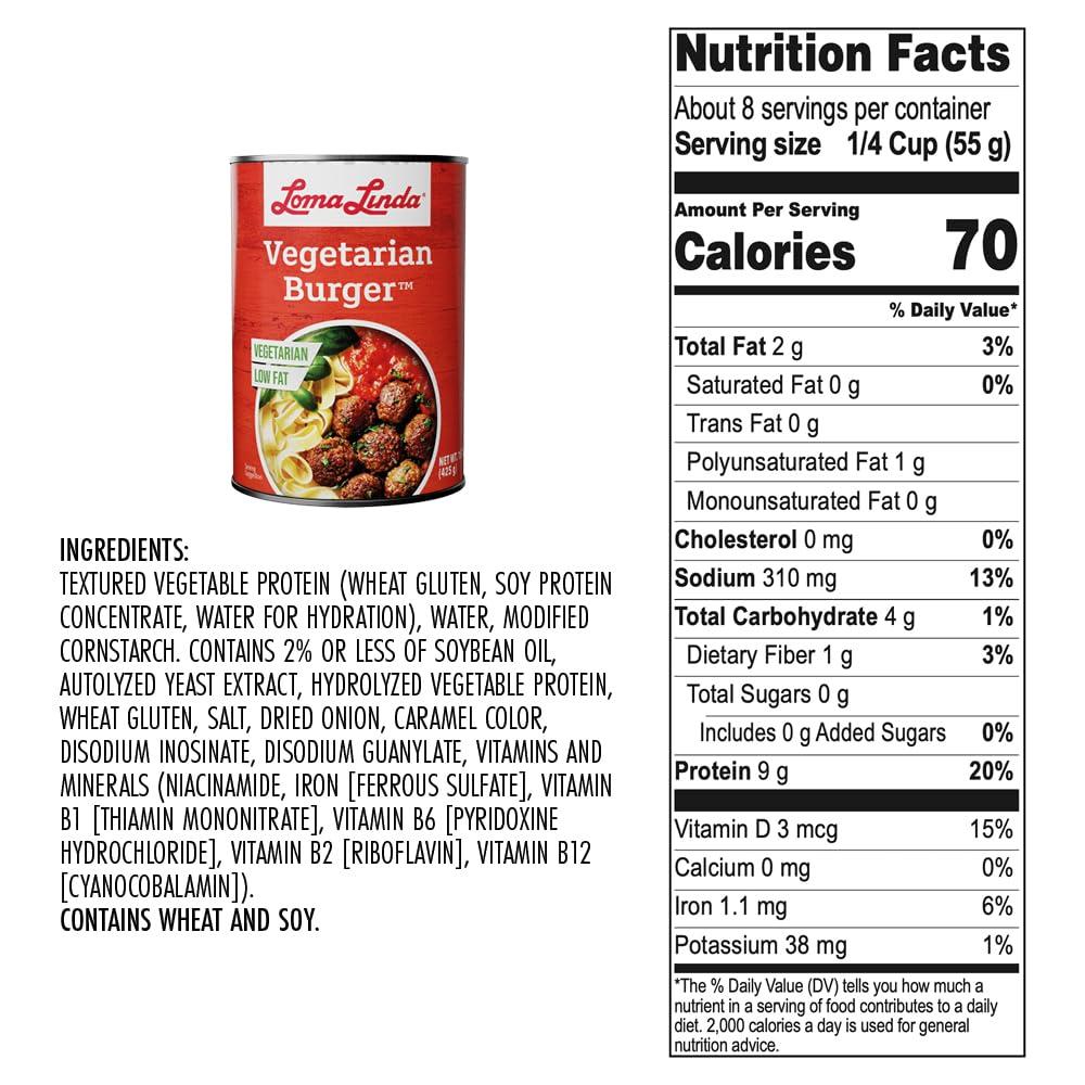 Loma Linda Loma Linda® Vegetarian Burger (15 oz.) 12 pack