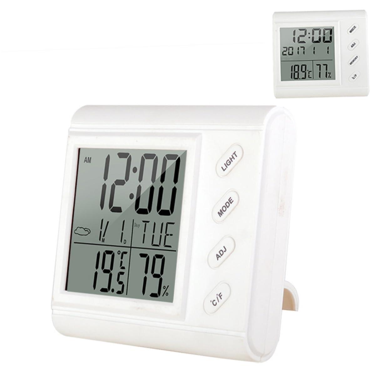 Homoyoyo Homoyoyo Thermometer Humidity Meter Home Office Hygrometer Clock Easy to Read Indoor Temperature Gauge