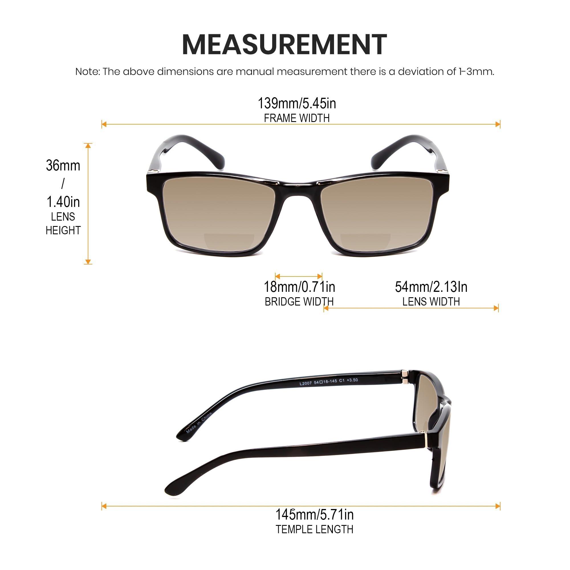 Calabria Calabria Polarized BiFocal Reading Sunglasses +1.25 Black/Amber Brown Men Women Trendy Bi-Focal Sun Glasses Readers Fashion