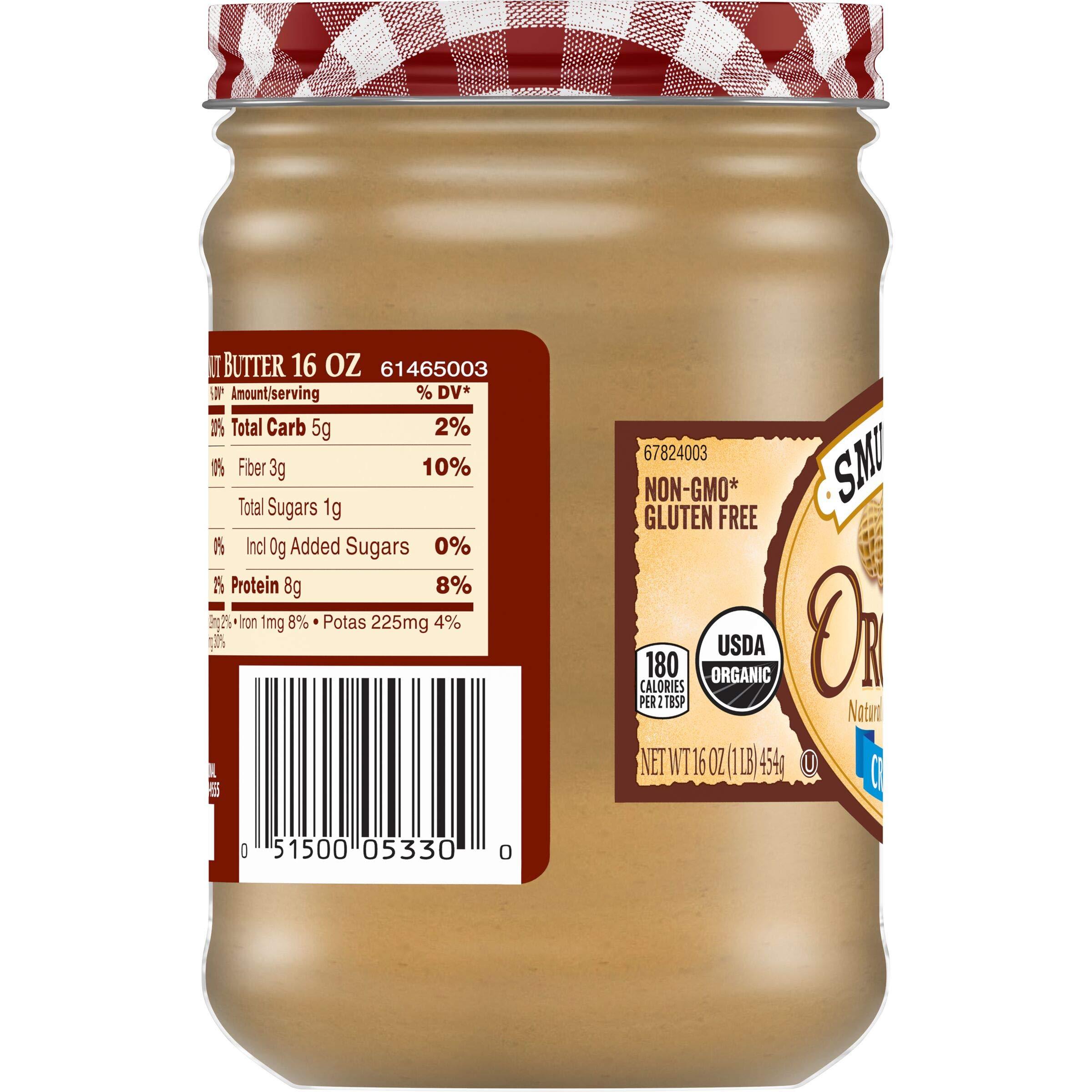 Smucker's Smucker\'s Organic Natural Creamy Peanut Butter, 16 Ounces (Pack of 1)